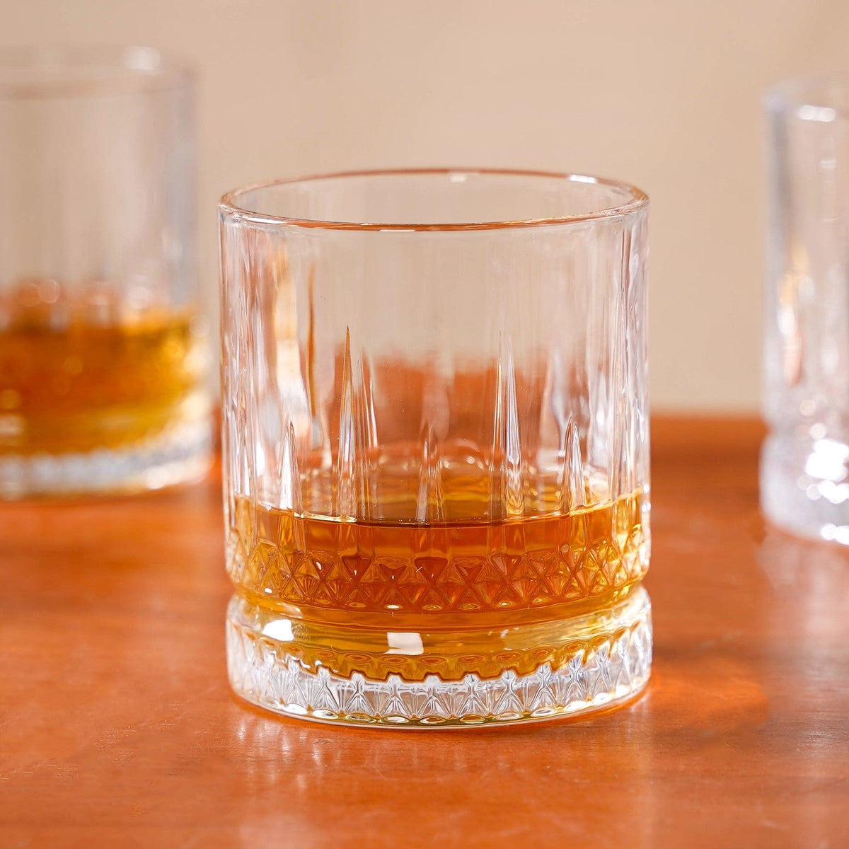 Set Of 6 Luxora Engraved Whiskey Glasses 380ml Nestasia
