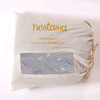 Luxury Embroidered King Size Bed Cover Grey Nestasia