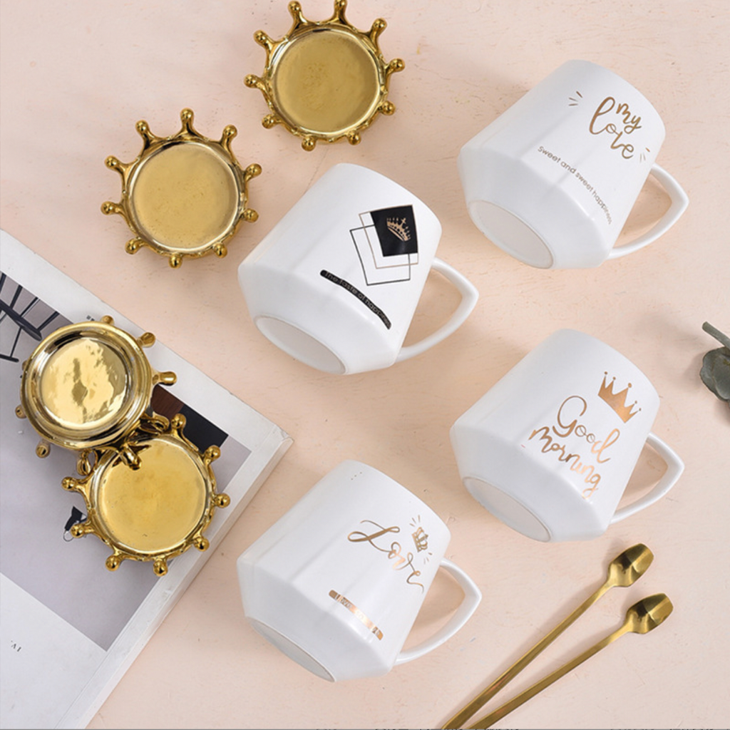 Royal Crown Love Coffee Cup With Lid 300 ml Nestasia