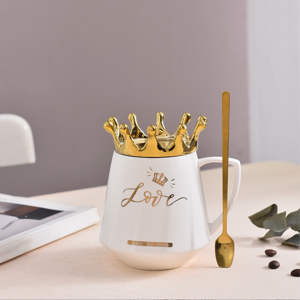 Royal Crown Love Coffee Cup With Lid 300 ml Nestasia