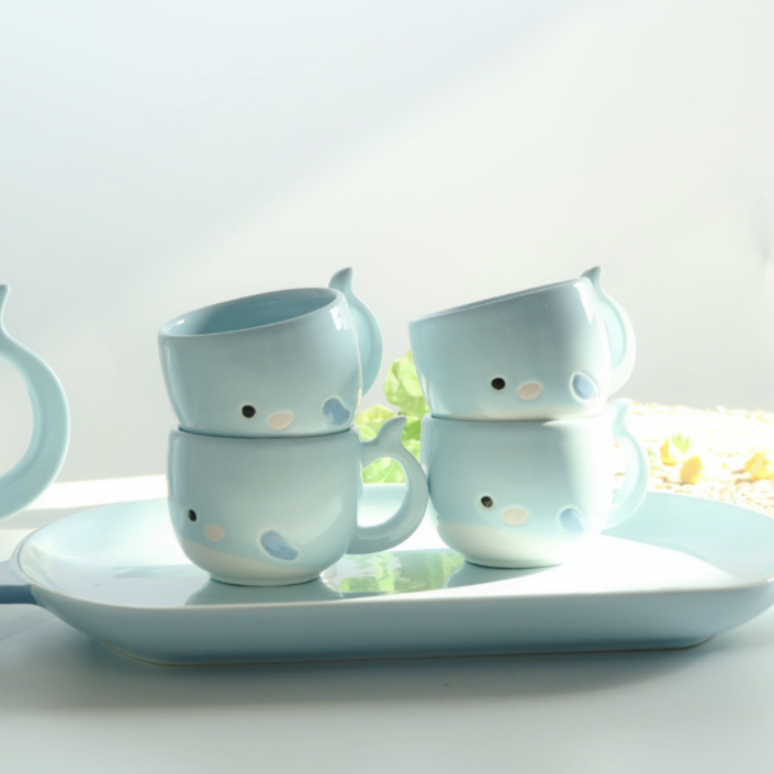 Blue Cute Whale Tea Set Nestasia