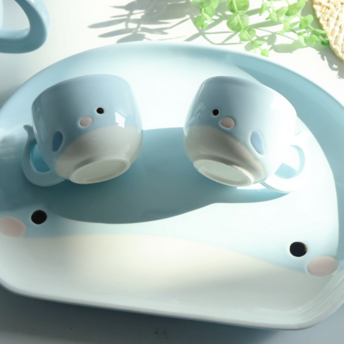 Blue Cute Whale Tea Set Nestasia