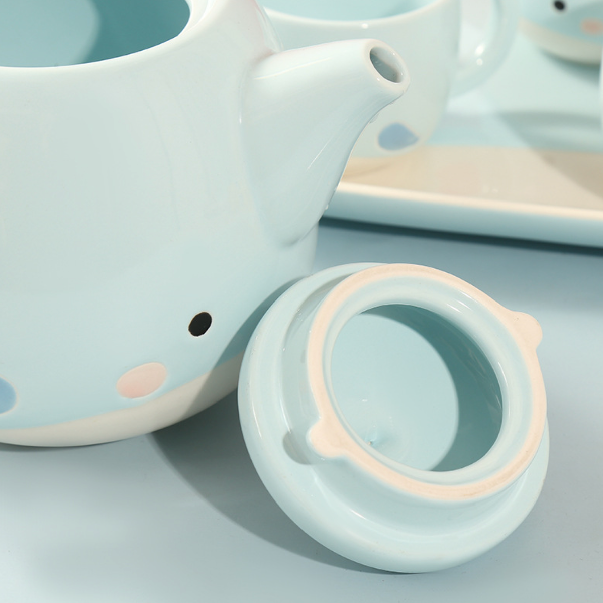 Blue Cute Whale Tea Set Nestasia