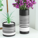 Striped Black and White Vase Nestasia