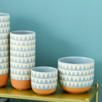 Chevron Pottery Vase Nestasia