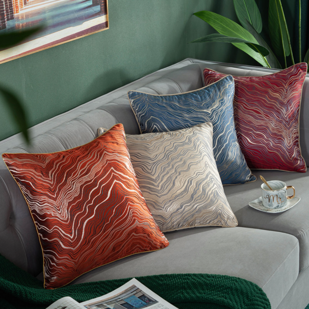 Luxury Embroidered Cushion Cover White Set of 2 17x17 Inch Nestasia