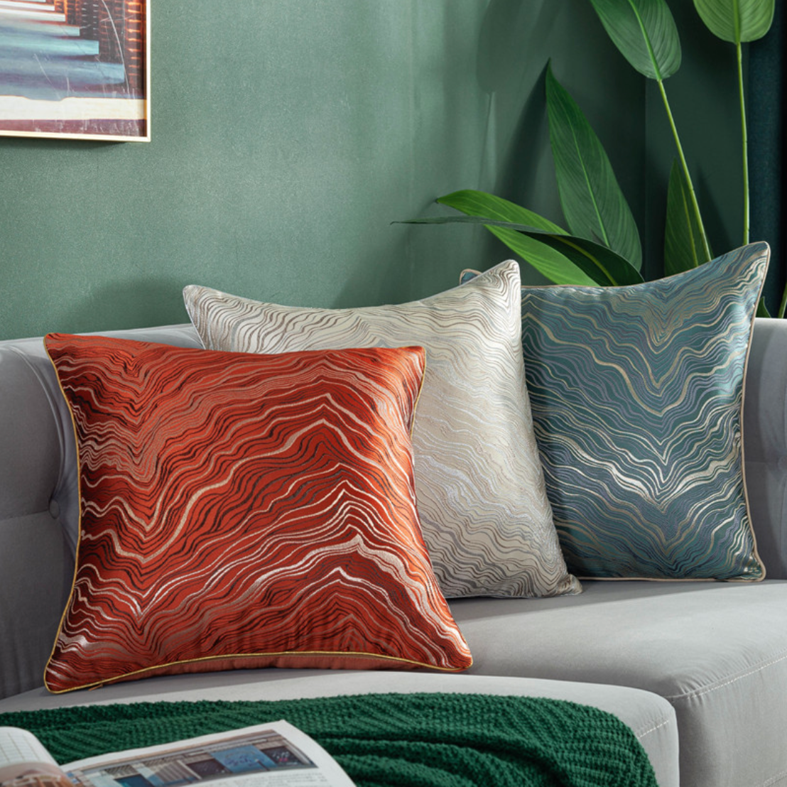 Luxury Embroidered Cushion Cover White Set of 2 17x17 Inch Nestasia