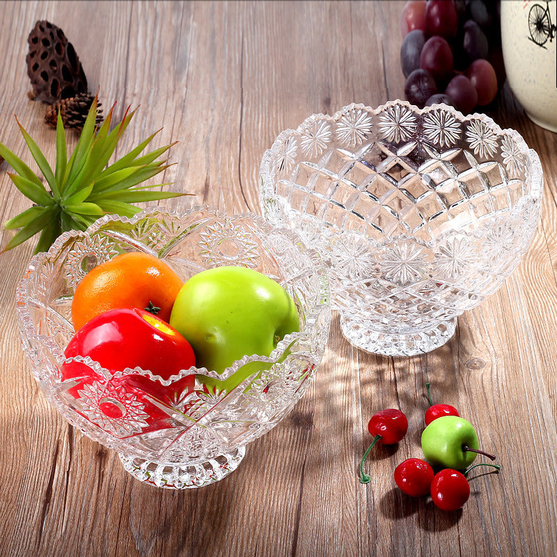 Intricate Glass Serving Bowl Nestasia