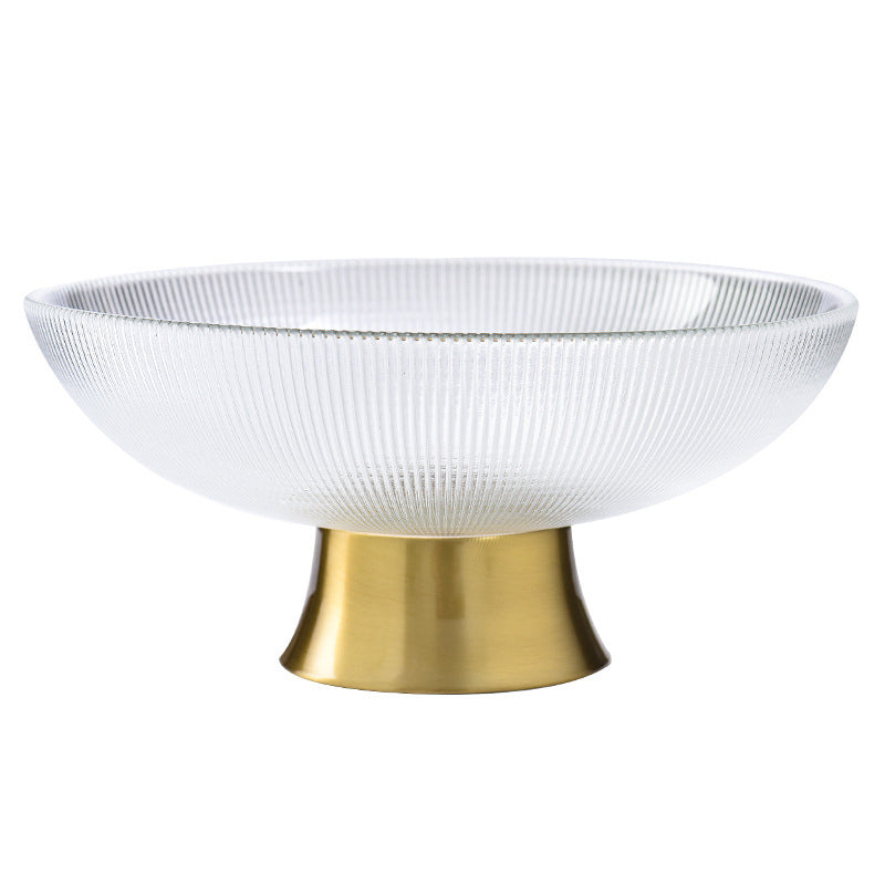 Ribbed Glass Decorative Fruit Bowl Nestasia