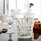 Textured Glass Ice Bucket With Handle Nestasia