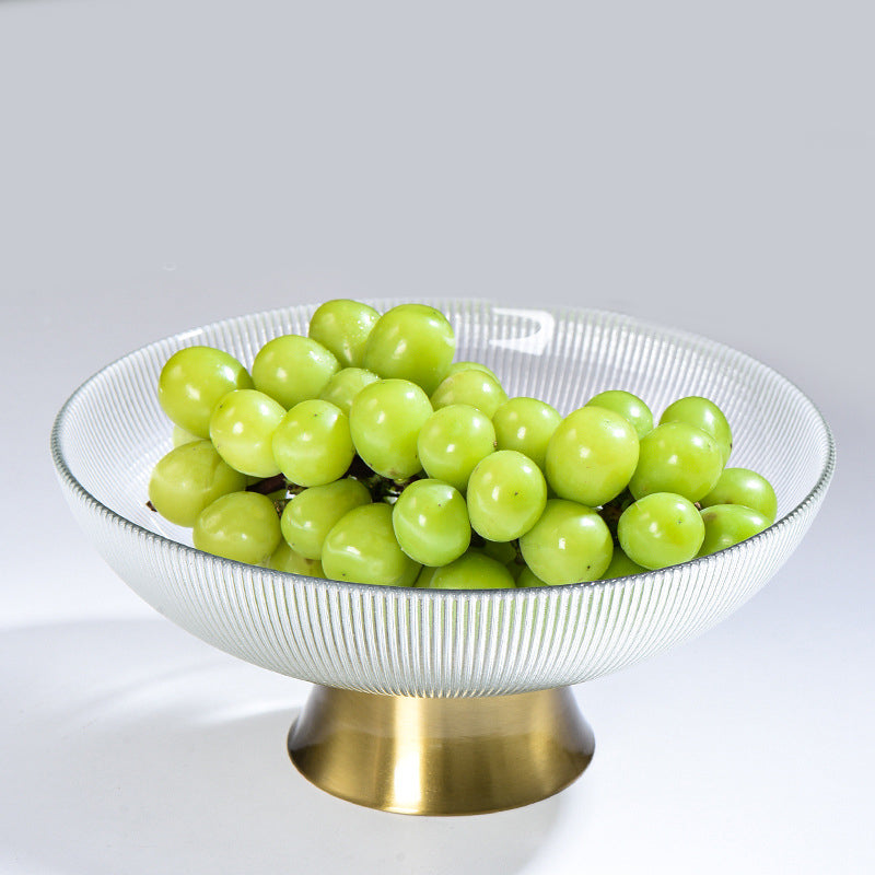 Ribbed Glass Decorative Fruit Bowl Nestasia