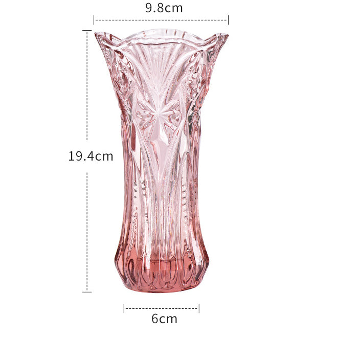 Pink Cut Glass Vase Nestasia
