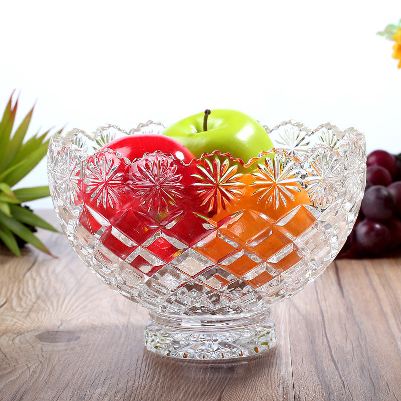 Intricate Glass Serving Bowl Nestasia