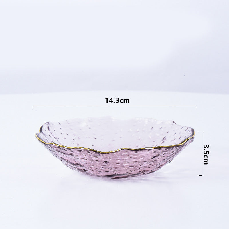 Glass Rose Dish Set of 3 Nestasia