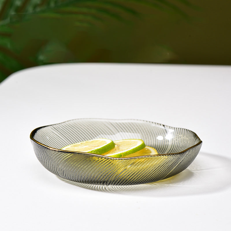 Flower Glass Dessert Plate Grey Nestasia