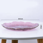 Glass Rose Dish Set of 3 Nestasia