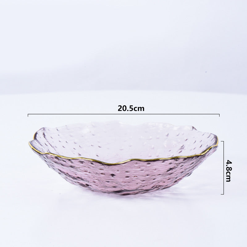 Glass Rose Dish Set of 3 Nestasia