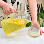 Modern Ribbed Glass Jug and Cup Set Nestasia
