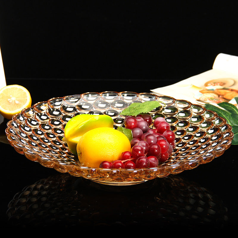 Amber Glass Decorative Fruit Bowl Nestasia