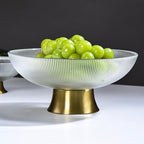 Ribbed Glass Decorative Fruit Bowl Nestasia
