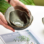 Wavy Glass Serving Bowl Grey Nestasia