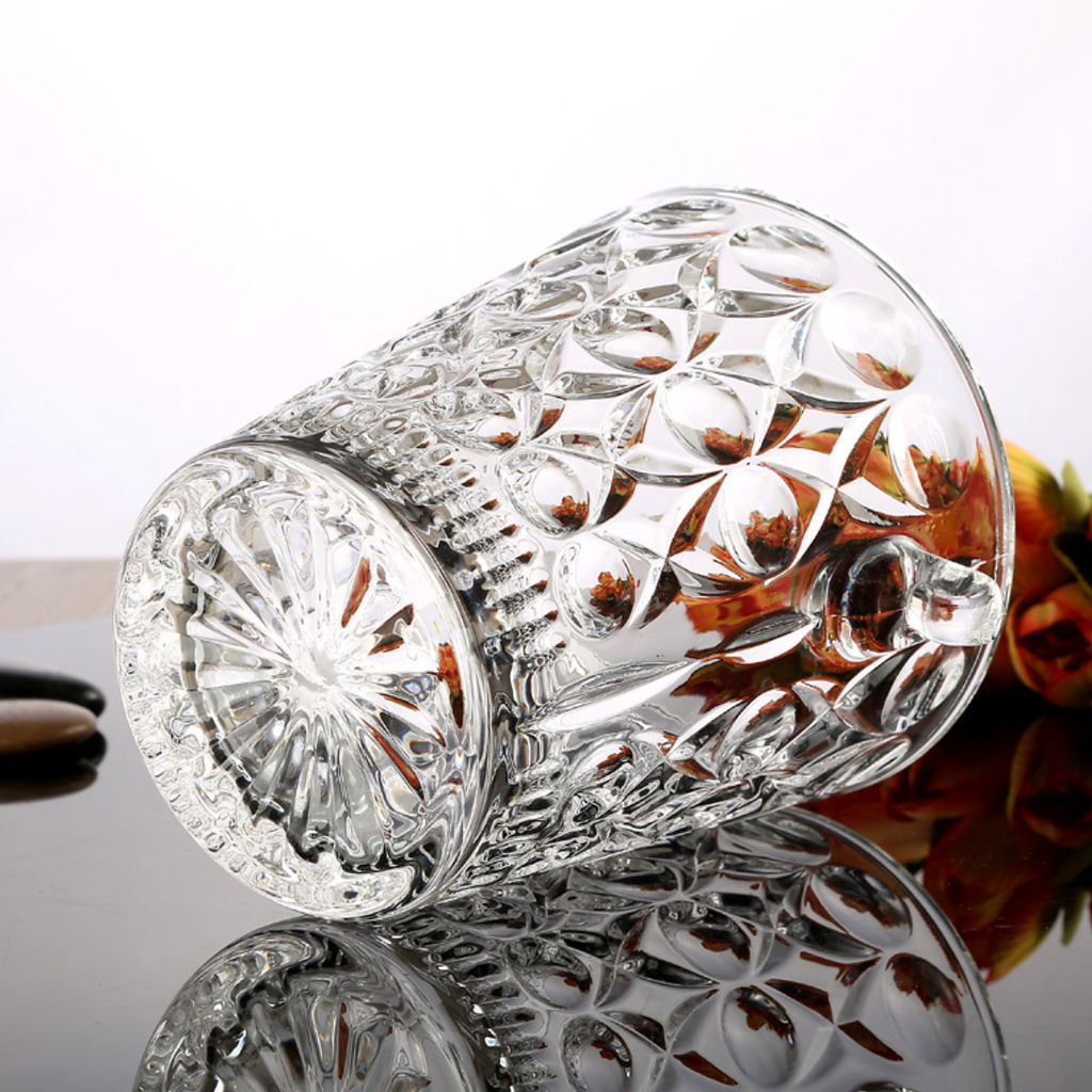 Textured Glass Ice Bucket With Handle Nestasia