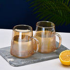 Amber Glass Jug and 4 Cups Set Nestasia