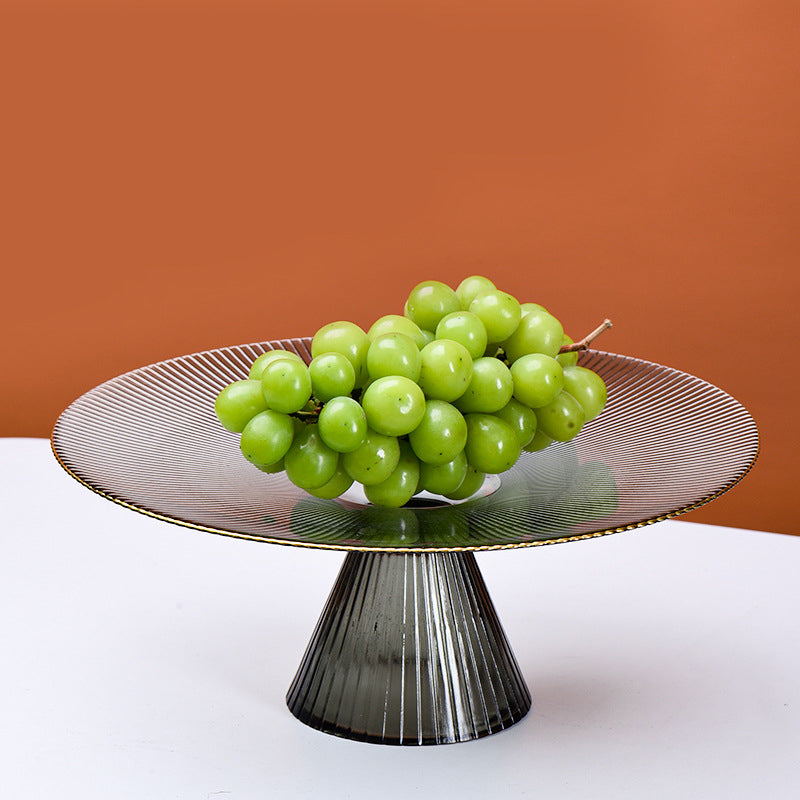 Grey Glass Cake Stand 13 inch Nestasia