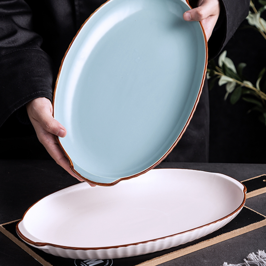 Dune Oval Platter Blue 12 Inch Nestasia