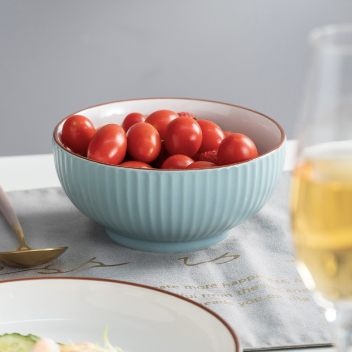 Dune Textured Serving Bowl Blue 650 ml Nestasia