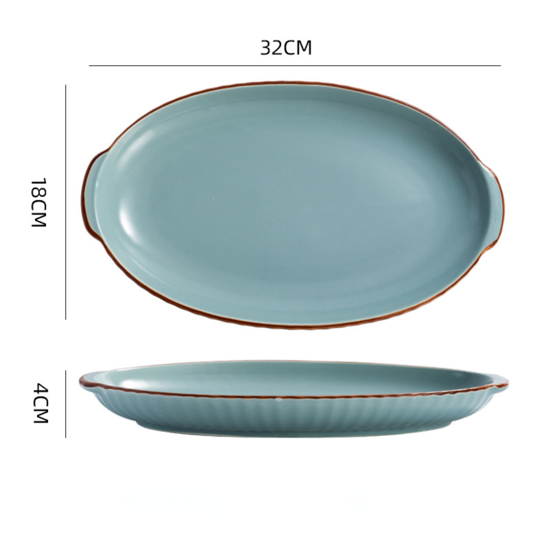 Dune Oval Platter Blue 12 Inch Nestasia