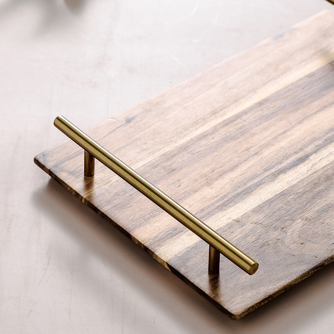 Wooden Serving Tray With Handle Nestasia