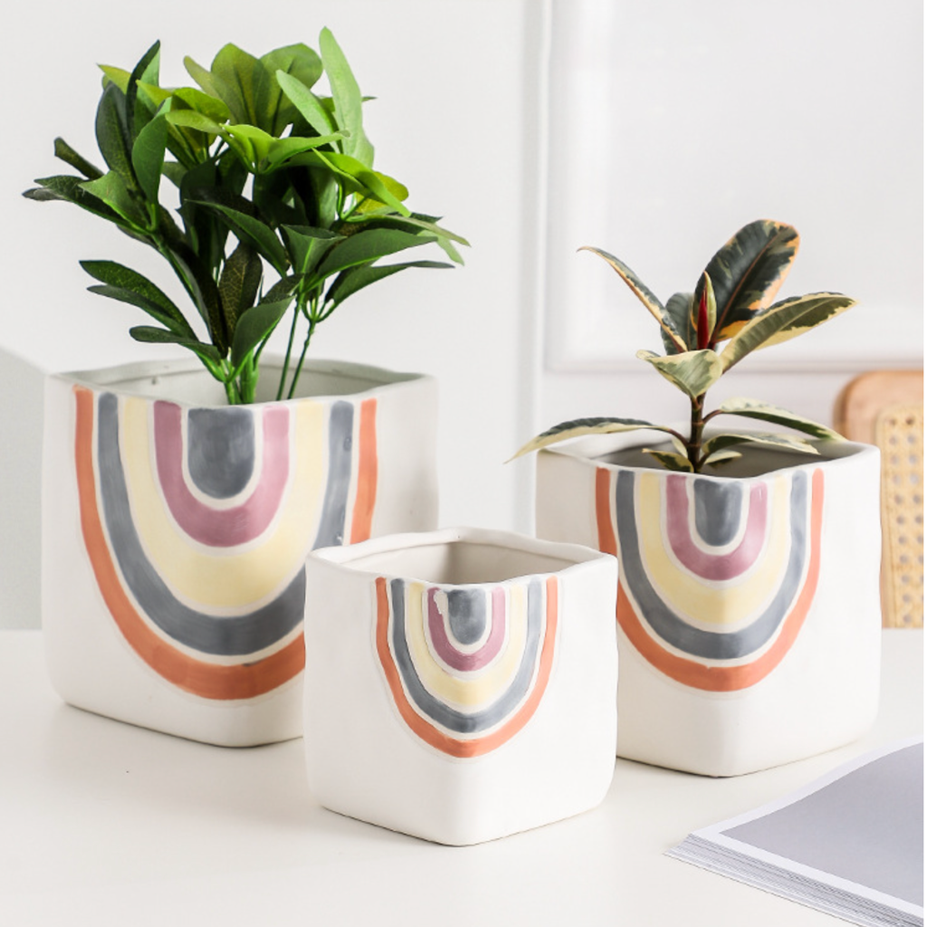 Rainbow Square Pot Large Nestasia
