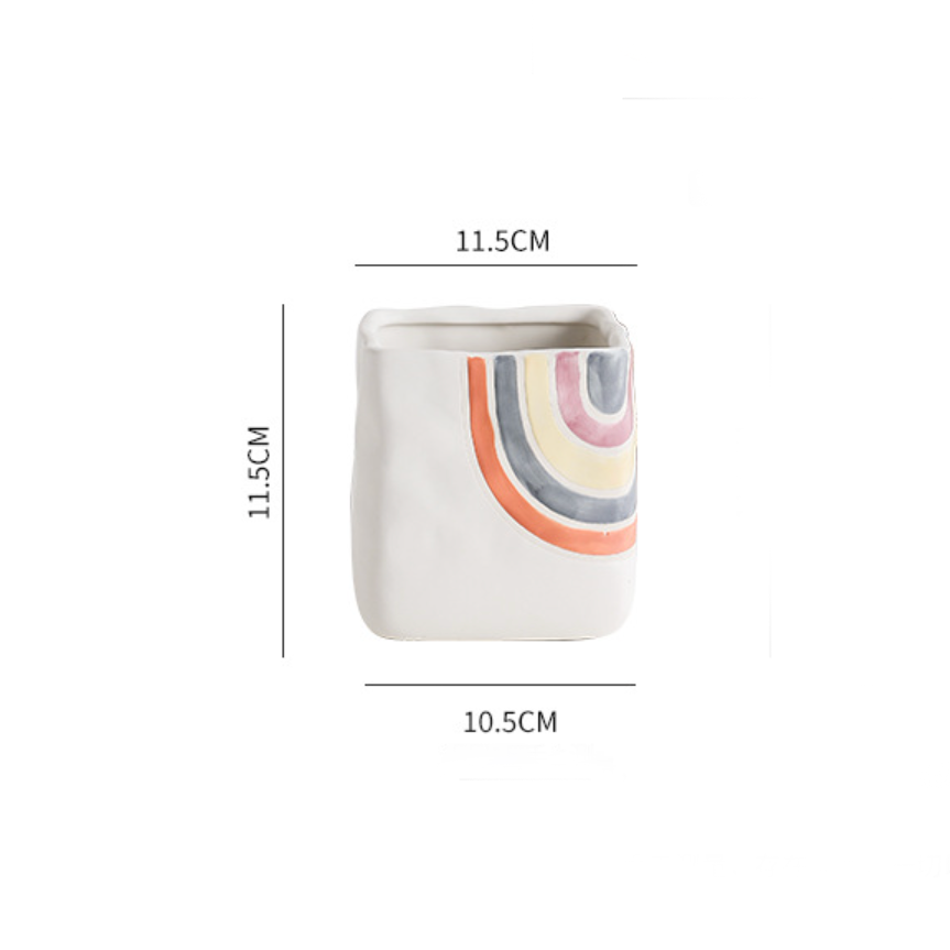 Rainbow Square Pot Small Nestasia