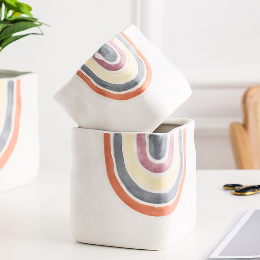 Rainbow Square Pot Small Nestasia