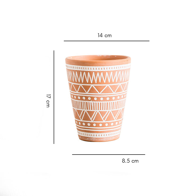 Brown And White Textured Plant Pot Nestasia