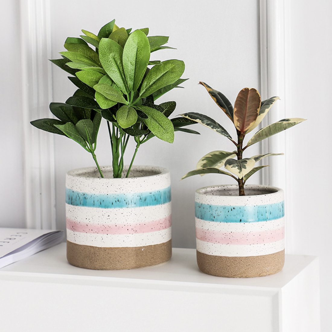 Multicolour Plant Pot Set Of 3 Nestasia