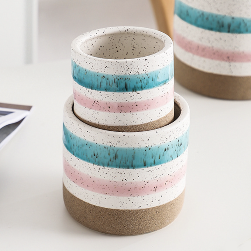 Multicolour Plant Pot Set Of 3 Nestasia