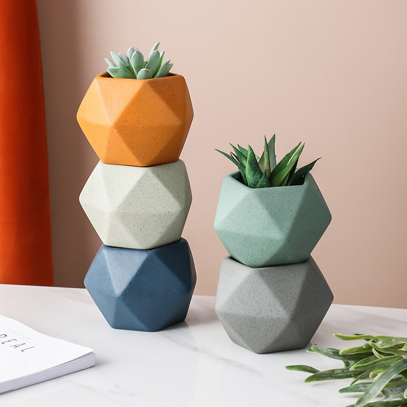 Blue Abstract Plant Pot Nestasia