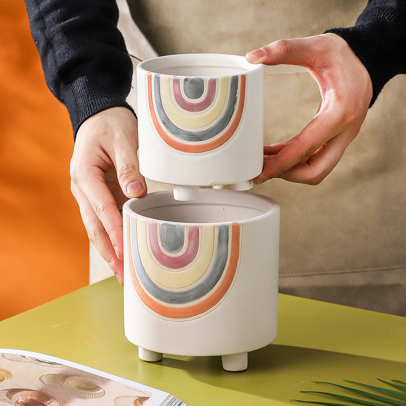 Rainbow Round Pot Medium Nestasia