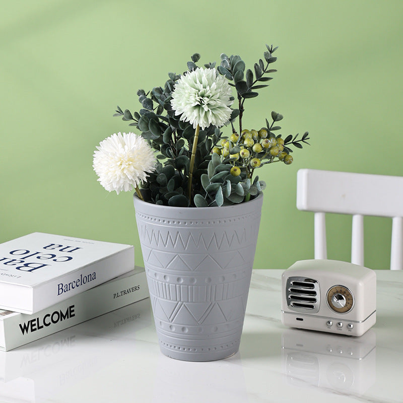 Grey Tall Textured Pot Nestasia