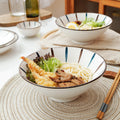 Teardrop White Ceramic 8 inch Ramen Bowl 800 ml Nestasia