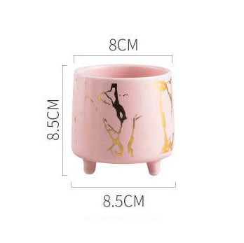 Halcyon Gold Pink Marble Ceramic Planter With Legs Small Nestasia