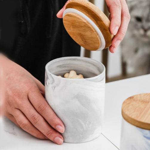 Marble Grey Jar with Lid Nestasia