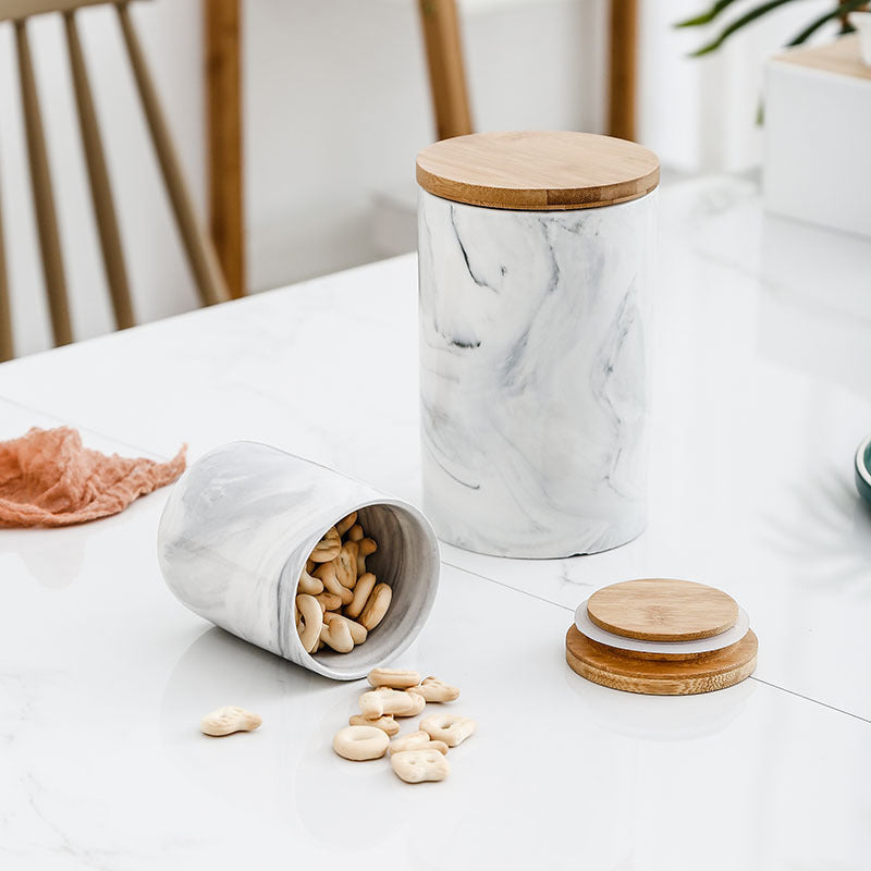 Marble Grey Jar with Lid Nestasia