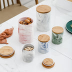 Marble Blue Jar with Lid Nestasia