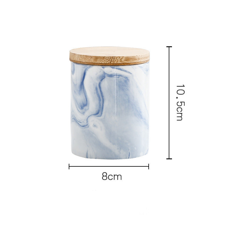 Marble Blue Jar with Lid Nestasia