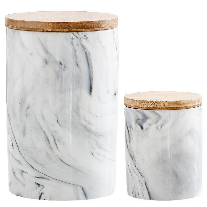 Marble Grey Jar with Lid Nestasia