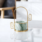 Cacti Frame Marble Ceramic Planter Green Nestasia