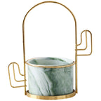 Cacti Frame Marble Ceramic Planter Green Nestasia